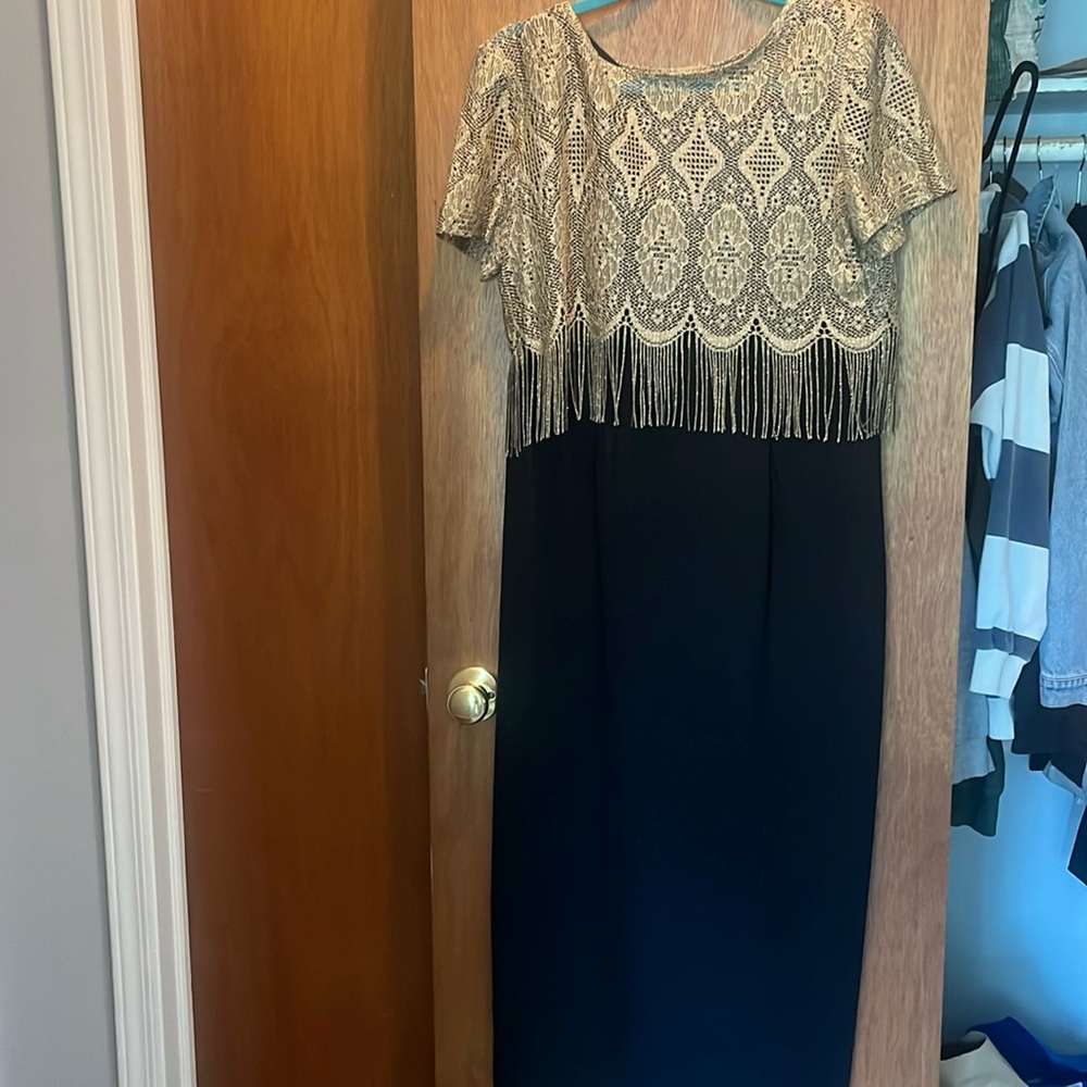 Black and gold long dress